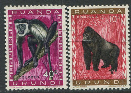 Ruanda Urundi:Unused Stamps Monkeys, Apes, Gorilla, Colobus, 1959, MNH - Affen