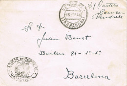 55314. Carta VENDRELL (Tarragona) 1946. Marca Oval Administracion Correos., Carterioa, Firma Del Cartero - Briefe U. Dokumente