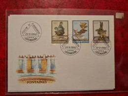 LETTRE CARTE LUXEMBOURG 1990  FDC SERIE FONTAINES - Autres & Non Classés