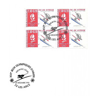 FRANCE Ca.1991:  Encart J.O. D'Albertville "Les Arcs" (FDC): Ski De Vitesse - 1990-1999