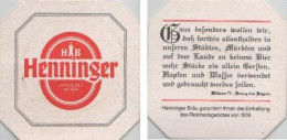 5002387 Bierdeckel Quadratisch - Henninger - Reinheitsgebot - Beer Mats