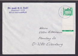 DDR Brief EF 3346 Bauwerke Mit Gezähntem Leerfeld Schweinfurt Bayern Eilenburg - Brieven En Documenten