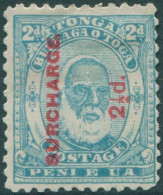 Tonga 1895 SG27 2½d On 2d Pale Blue King George I MH - Tonga (1970-...)