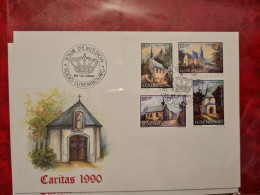LETTRE CARTE LUXEMBOURG 1990  FDC SERIE CARITAS - Sonstige & Ohne Zuordnung