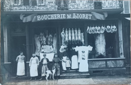 BOUCHERIE LIORET  MONTARGIS  Rue Dorée CARTE PHOTO DEVANTURE MAGASIN COMMERCE - Montargis