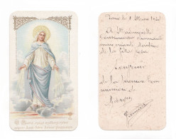Paris, 1re Communion De Georges Vannier à Mlle Commineau, Directrice De La Villa Rosa, 1921, Vierge Marie - Devotion Images