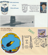 16082  SOUS-MARIN US - SSN 22; 226; 319; 369; 581; 589 - 6 Enveloppes - Naval Post