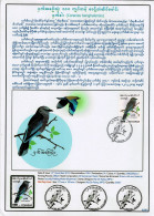 MYANMAR 2019 Mi 496 INDIAN ROLLER BIRD PRESENTAION SHEET - ONLY 3400 ISSUED - Uccelli Canterini Ed Arboricoli