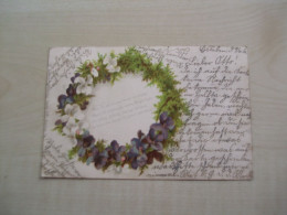 Carte Postale Ancienne 1900 COURONNE DE FLEURS - Fleurs
