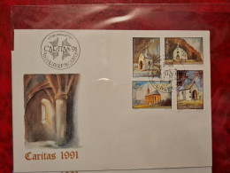 LETTRE CARTE LUXEMBOURG 1991  FDC SERIE CARITAS - Sonstige & Ohne Zuordnung
