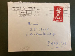 LETTRE ANDRE ELGHOZI TP EUROPA 20F OBL.MEC.5-11 1958 ORAN RP - Covers & Documents