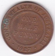 Australie.  Half Penny 1927 , George V, En Bronze, KM# 22 - ½ Penny