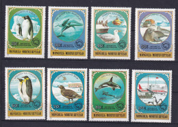132 MONGOLIE 1980 - Yvert 1059/66 - Oiseau Pingouin Phoque Poisson - Neuf **(MNH) Sans Charniere - Mongolië