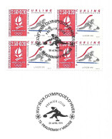 FRANCE Ca.1991:  Encart J.O. D'Albertville "Pralognan-La Vanoise" (FDC): Curling - 1990-1999