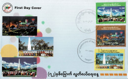 MYANMAR 2020 Mi 497-499 72th ANNIVERSARY OF INDEPENDECE FDC - Myanmar (Birma 1948-...)