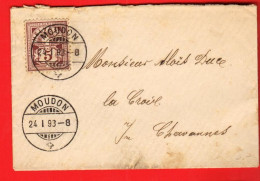 VBC-38  Enveloppe Petit Format, Envoyée De Moudon En 1893 - Covers & Documents