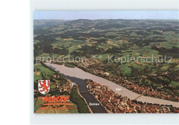 71850627 Passau Fliegeraufnahme Dreifluessestadt Wappen Passau - Passau