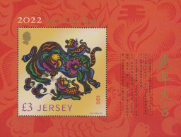 Jersey Mi.Nr. Block 220 Chinesisches Neujahr Jahr Des Tigers - Jersey