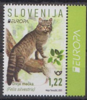 Slowenien MiNr. 1473 Europa 2021 Gefährdete Wildtiere: Wildkatze - Slowenien