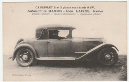 Automobiles Harris-Léon Laisne, Nantes, Cabriolet, Gros Plan - Passenger Cars