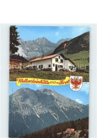 71850587 Leutasch Wettersteinhuette Scharnitzspitze Hohe Munde Alpen Wappen Leut - Autres & Non Classés