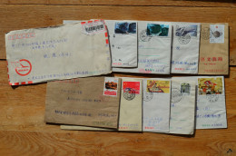 China 1995 Lot 10 Covers Enveloppes Timbrées Chine - Storia Postale