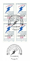 FRANCE Ca.1991:  Encart J.O. D'Albertville "Paris" (FDC): Flamme Olympique - 1990-1999