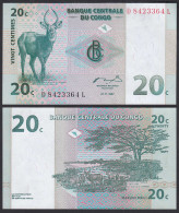 Kongo - Congo 20 Centimes 1997 Pick 83 UNC (1) Antilope  (30850 - Andere - Afrika