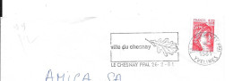 Lettre Entière Flamme 1981 Le Chesnay  Yvelines - Mechanical Postmarks (Advertisement)