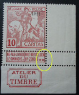 BELGIQUE N°98 V5 Cadre Inférieur De La Bandelette Brisé Avec Le Cadre Latéral Droit Déformé MNH** - 1901-1930