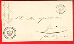 VBC-39 UNIQUE PREPHILATELIE Lettre De L'Inspecteur D'arr. Forestier De Payerne,oblitérée Moudon 1842 Scan De La Lettre. - ...-1845 Préphilatélie