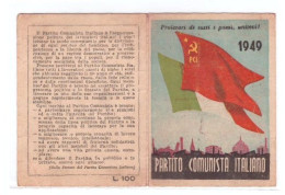 PARTITO COMUNISTA - Tessera Intestata 1949 - FEDERAZIONE DI BRESCIA - Lidmaatschapskaarten