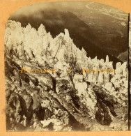 Chamonix 1860 * Mer De Glace, Séracs Glacier Des Bois Vu Du Mauvais Pas * Photo Stéréoscopique - Stereoscopic