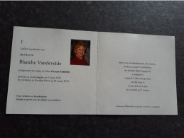Blanche Vandevelde ° Lovendegem 1923 + Knokke-Heist 2010 X Gerard Parisis - Avvisi Di Necrologio