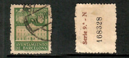 SPAIN    BARCELONA---1942 5 CENTIMOS TOWN HALL USED W/CONTROL NUMBER (CONDITION PER SCAN) (GL1-5) - Barcelona