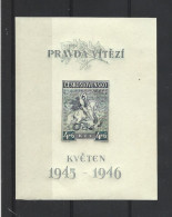 Ceskoslovensko 1946 1st Anniv. Of The Liberation S/S Y.T. BF 10 ** - Blocks & Sheetlets
