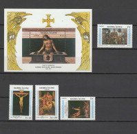 Sierra Leone 1985  Paintings Botticelli, Velazquez, Easter Set Of 4 + S/s MNH - Religious
