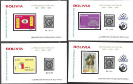 Bolivia Bolivie Bolivien 1975 Expociones Filatelicas Expositions UPU Prenfil Mich. No. Bl. 48-51 MNH Mint Postfr Neuf ** - Bolivië