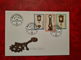 LETTRE CARTE LUXEMBOURG 1997  FDC SERIE HORLOGES - Sonstige & Ohne Zuordnung