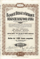 Titre De 1952 - Banque Belge D'Afrique - Société Congolaise Par Actions à Responsabilité Limitée - - Afrique