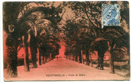 ITALIE * CPA Voyagé 1918 * VENTIMIGLIA ( Vintimille ) Viale Al Mare ( Avenue De La Mer ) Editrice Ved. G. Troglio - Imperia