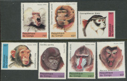 Republique Du Congo:Kongo:Unused Stamps Serie Monkeys, Apes, Gorilla, 1991, MNH - Singes