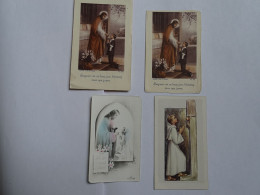 4 Images Religieuses, Eglise Menetou Ratel (Cher),communion, Famille Soucier - Devotion Images