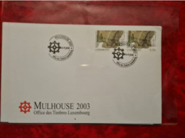LETTRE CARTE LUXEMBOURG 2003 OFFICES DES TIMBRES LUXEMBOURG MULHOUSE - Other & Unclassified
