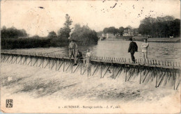 Auxonne Barrage Mobile Pêche Pêcheur Fishing Côte-D'Or Cpa Voyagée En 1905 En B.Etat - Auxonne