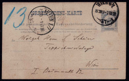 Correspondenz - Karte Zur Pneumatischen Expressbeförderung Gestempelt Wien 1898 - Andere & Zonder Classificatie