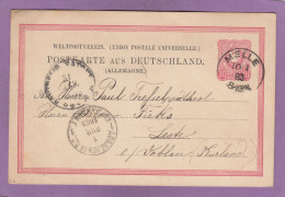 GANZSACHE AUS MELLE NACH KURLAND (LETTLAND), 1883. - Covers & Documents