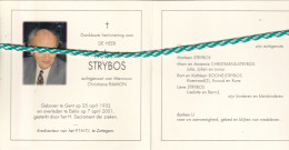 Robert Strybos-Ramon, Gent 1932, Eeklo 2001. Ere Directeur P.T.H.T.I. Zottegem. Foto - Avvisi Di Necrologio