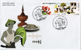 MYANMAR 2019 Mi 467 RICE FESTIVAL FDC - ONLY 1000 ISSUED - Myanmar (Birmanie 1948-...)
