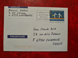 LETTRE CARTE LUXEMBOURG 2011 POSTENVELOPPE FLAMME MENG.POST LU JE CREE MES TIMBRES ET CARTES POSTALES - Sonstige & Ohne Zuordnung